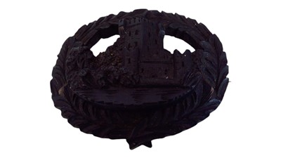 Lot 55 - An Irish Victorian carved bog oak brooch,...