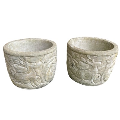 Lot 98 - Two reconstituted stone Planters. 30cm high x...