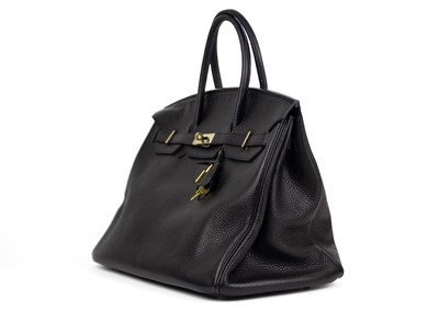 Lot 303 - HERMES - A Birkin 40 black Togo leather retourne handbag, circa 2008.