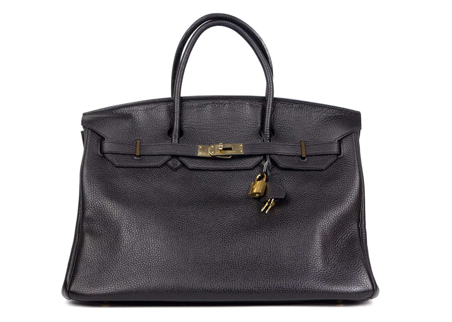 Lot 303 - HERMES - A Birkin 40 black Togo leather retourne handbag, circa 2008.