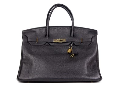 Lot 303 - HERMES - A Birkin 40 black Togo leather retourne handbag, circa 2008.