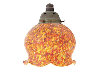 Lot 561 - A French speckled glass hanging shade.