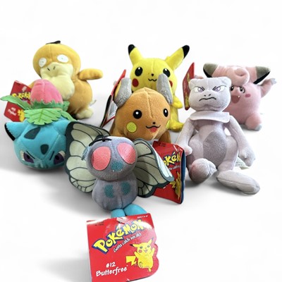 Lot 133 - Seven collectable Pokémon soft toys, between 7...