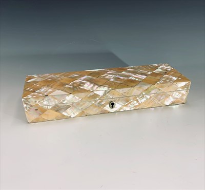 Lot 151 - A mother of pearl glove/jewellery box. Height...
