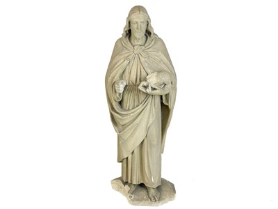 Lot 170 - A carved Bath stone figure of St John The Baptist.