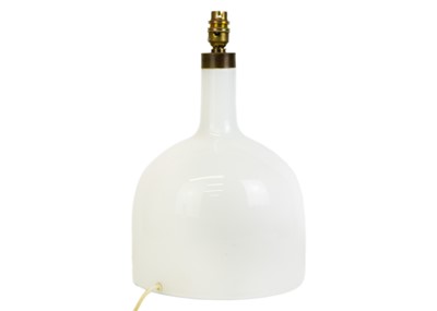 Lot 306 - A Holmegaard opaque glass table lamp.