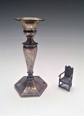 Lot 2022 - A filled silver candlestick and a Dutch silver...