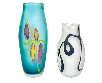 Lot 334 - G B Clarke, two studio glass vases.