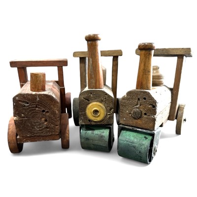 Lot 145 - Two scratch-built steam rollers and a train...