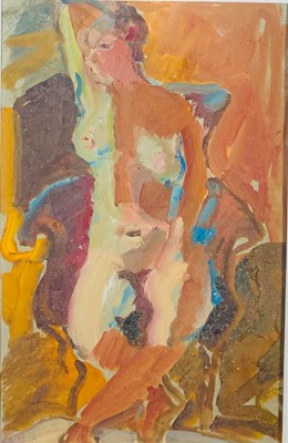 Lot 46 - Rose HILTON (1931-2019) Figure Oil on card...