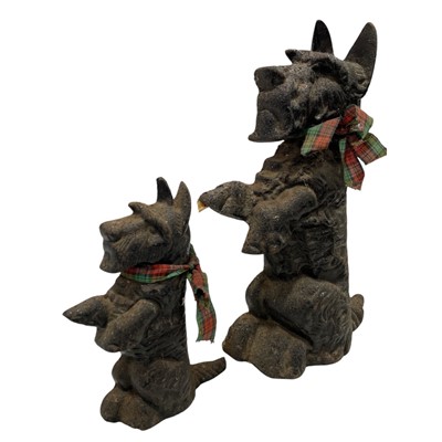 Lot 178 - Two Cast Iron Scottie Dog Door Porters. The...