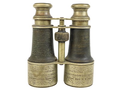 Lot 98 - Porthleven RNLI interest, a pair of binoculars by Ross, London.