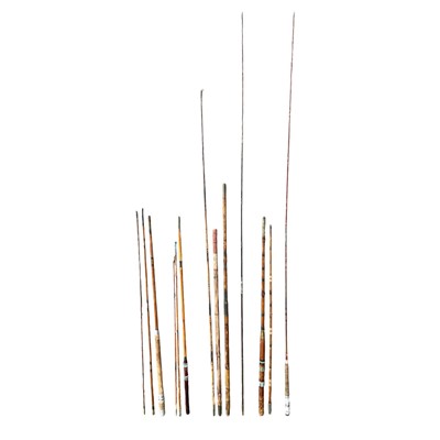 Lot 211 - Four Vintage Split Cane Fishing Rods. Various...