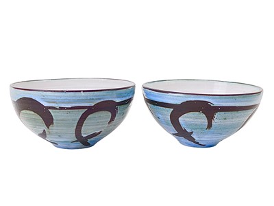 Lot 286 - Two similar Troika St Ives pottery bowls.