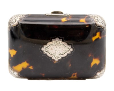 Lot 241 - A 19th-century French silver mounted tortoiseshell purse.