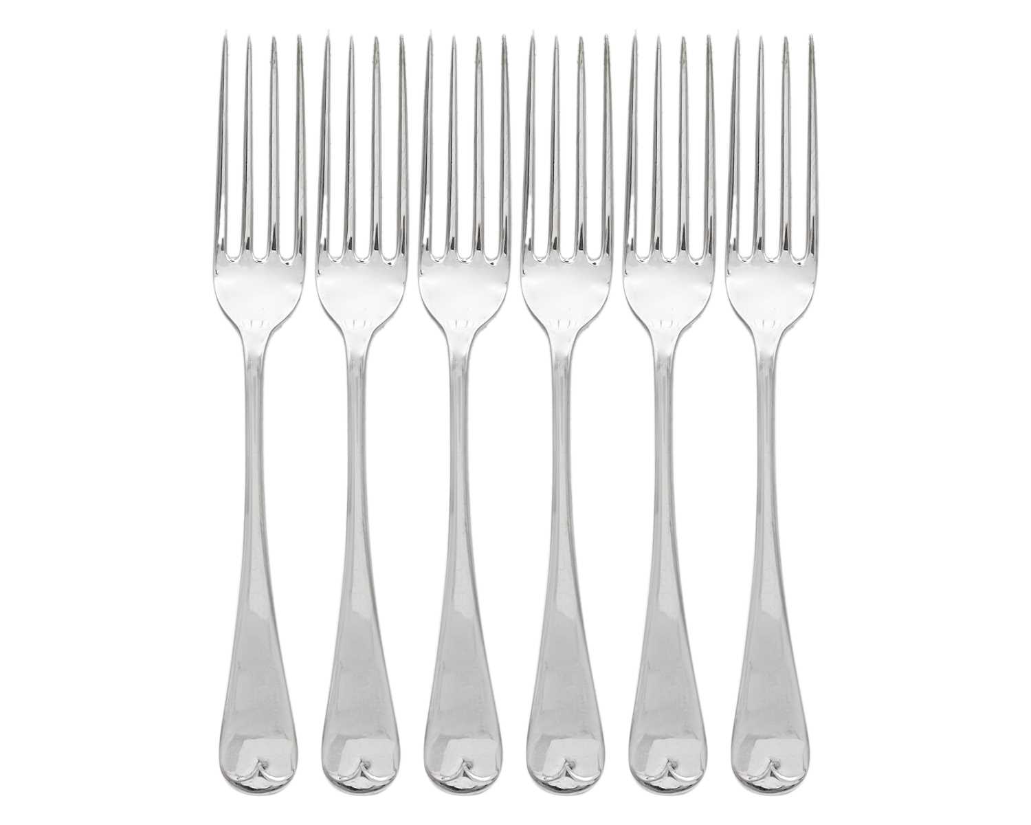 Lot 29 - A set of six Victorian silver OE pattern table forks by James Dixon & Sons Ltd.