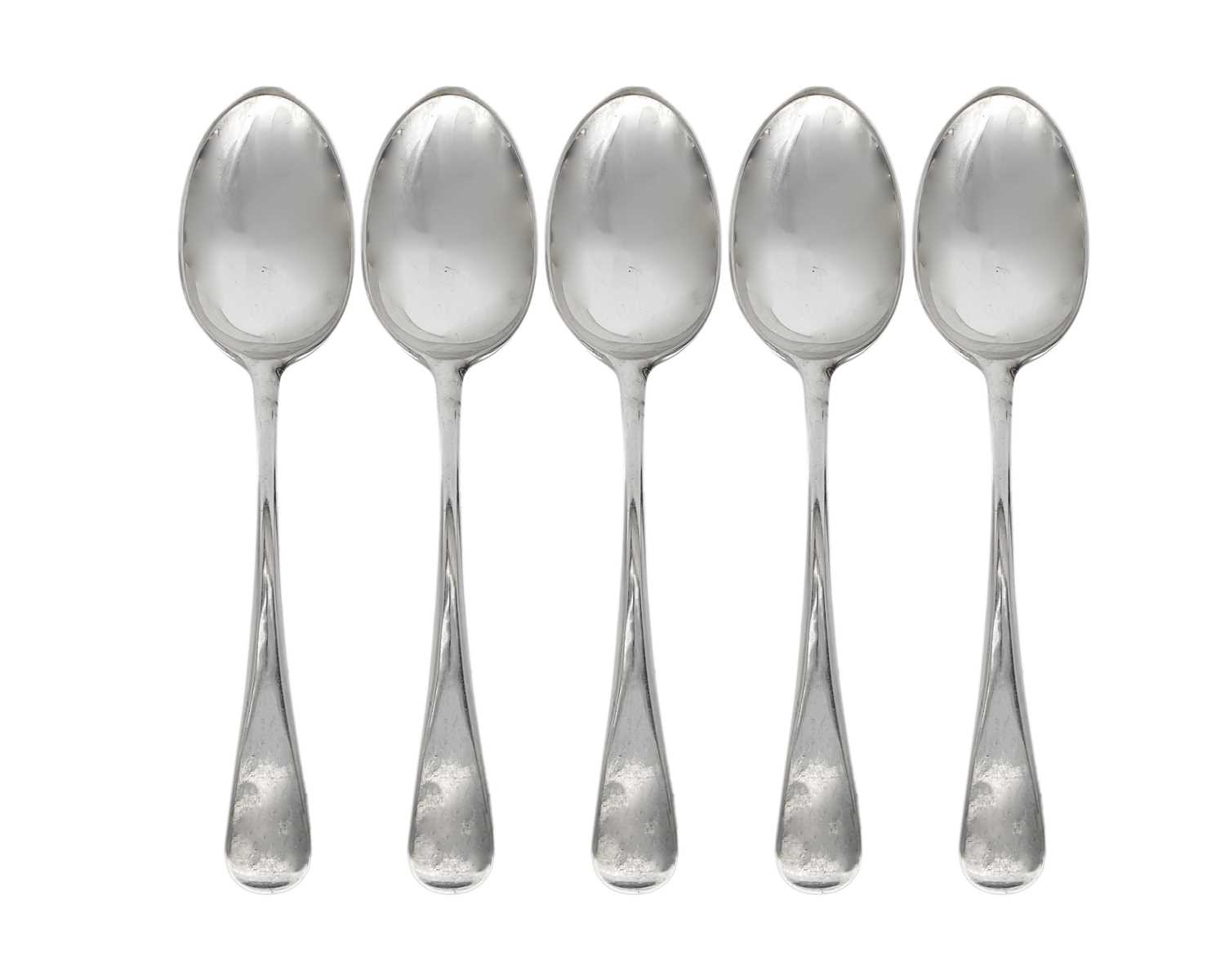 Lot 33 - A Victorian silver set of four OE pattern tables spoons by Josiah Williams & Co.