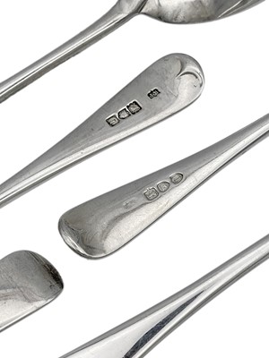 Lot 33 - A Victorian silver set of four OE pattern tables spoons by Josiah Williams & Co.