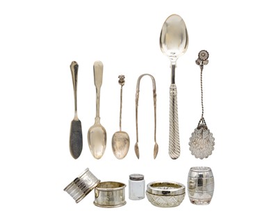 Lot 53 - A selection of silver and white metal items.