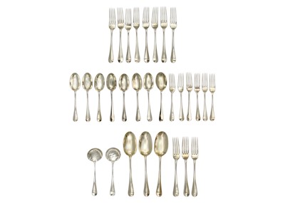 Lot 72 - An Edwardian silver part canteen of Hanoverian pattern cutlery by Richard Comyns.