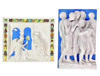 Lot 211 - After Della Robbia, A pottery wall plaque.