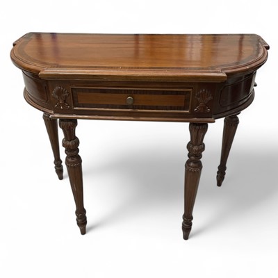 Lot 50 - A regency-style mahogany console table, 96cm...