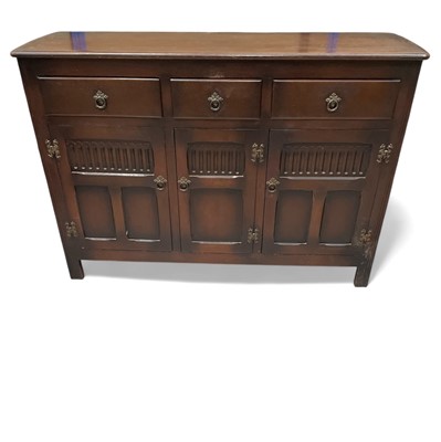 Lot 53 - An old charm style oak sideboard, 138cm wide,...