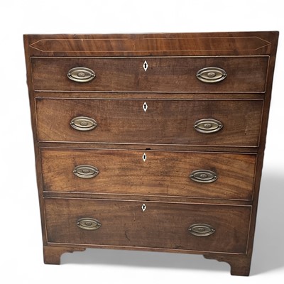 Lot 58 - A four graduated drawer mahogany chest, 91cm...