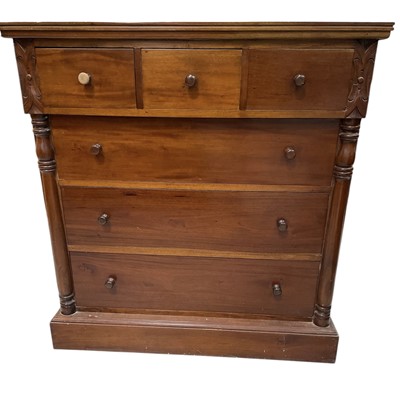 Lot 78 - A colonial style, six drawer hardwood chest,...