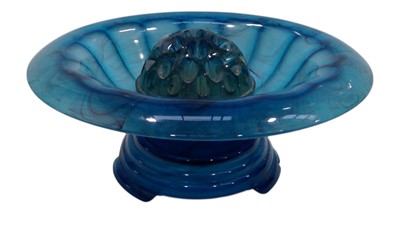 Lot 39 - A Davidson Art Deco blue swirl compote, with...