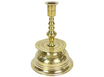 Lot 51 - A German Brass Nuremberg candlestick.