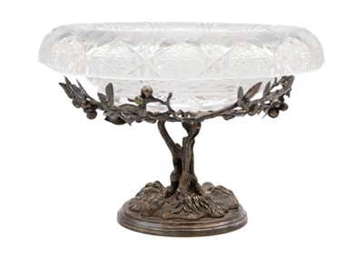 Lot 234 - An Elkington & Co silver plated centrepiece with later cut glass bowl.