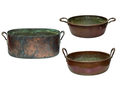 Lot 153 - Two 19th century copper pans.