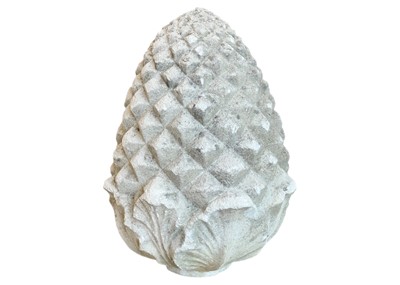 Lot 1227 - A large reconstituted stone pineapple finial.