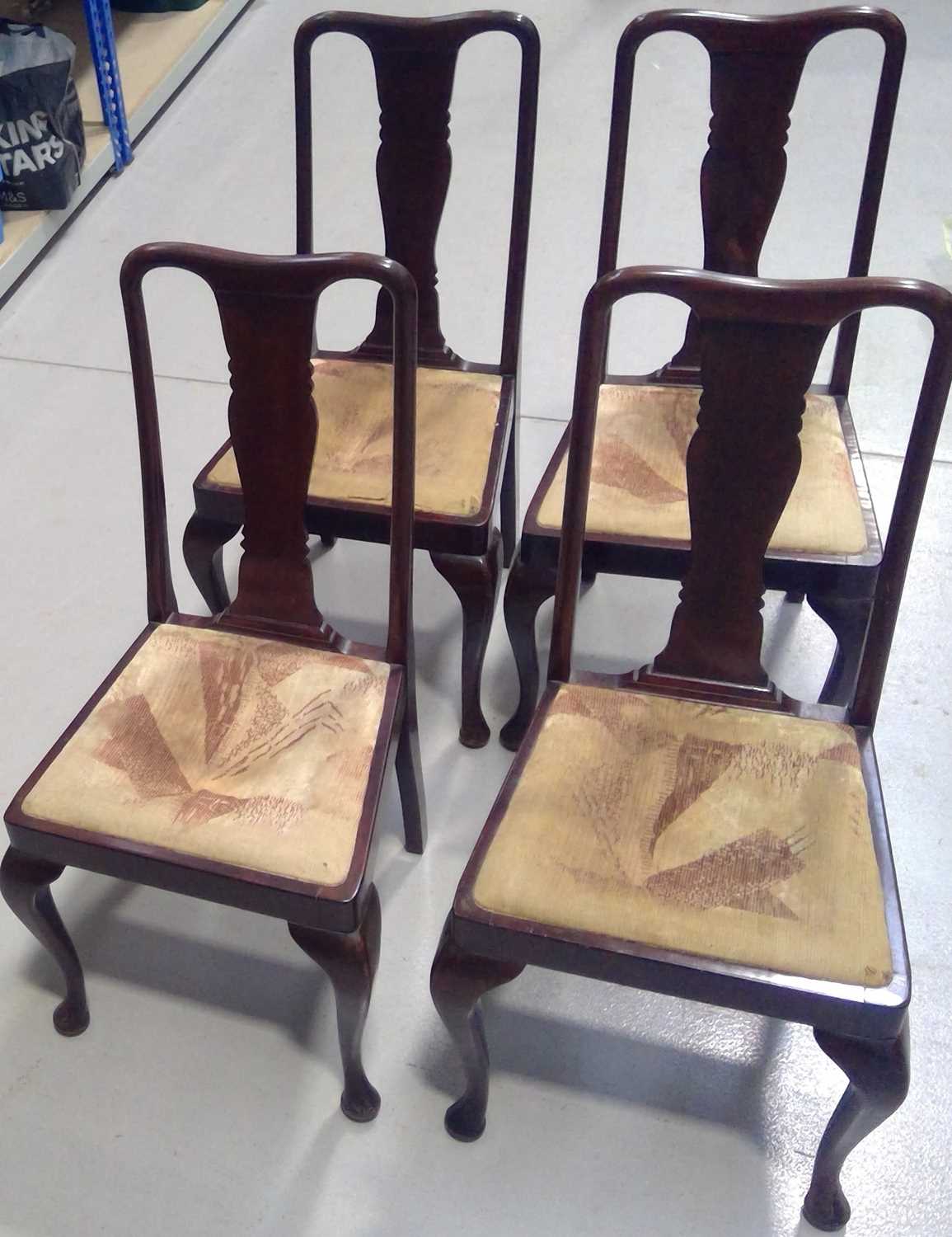 Lot 89 - Four, Splat Back Dining Chairs.