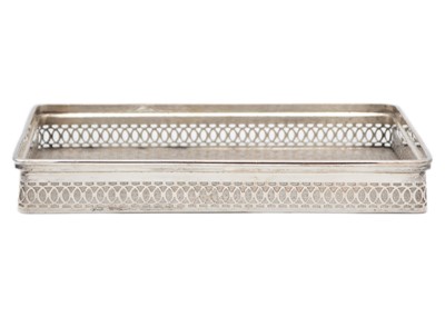 Lot 236 - A silver-plated rectangular galleried tray used for Concorde.