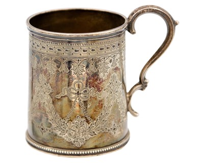 Lot 102 - A Victorian silver mug by Martin, Hall & Co.