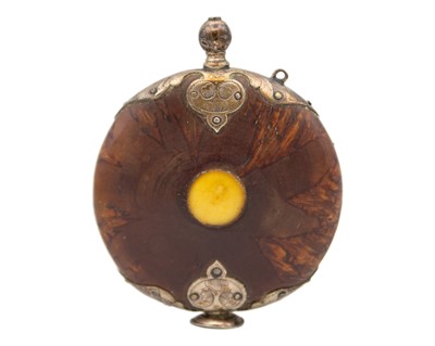 Lot 265 - An 18th-century Scandinavian burr wood snuff flask, silver mounted.