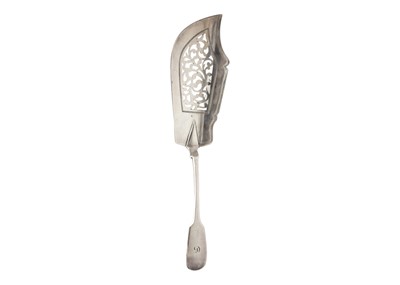 Lot 108 - A Victorian silver pierced work fish slice by John James Whiting.