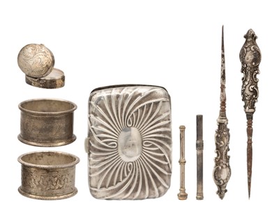 Lot 147 - A selection of hallmarked silver items.