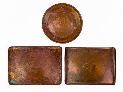 Lot 27 - Two Newlyn copper rectangular trays