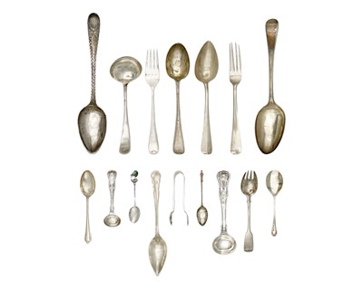 Lot 176 - A collection of various silver flatware.