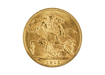 Lot 5 - A George V 1915 full gold sovereign.