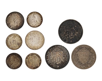 Lot 186 - GB silver coinage - a collection of Victorian and Edward VII silver coinage.
