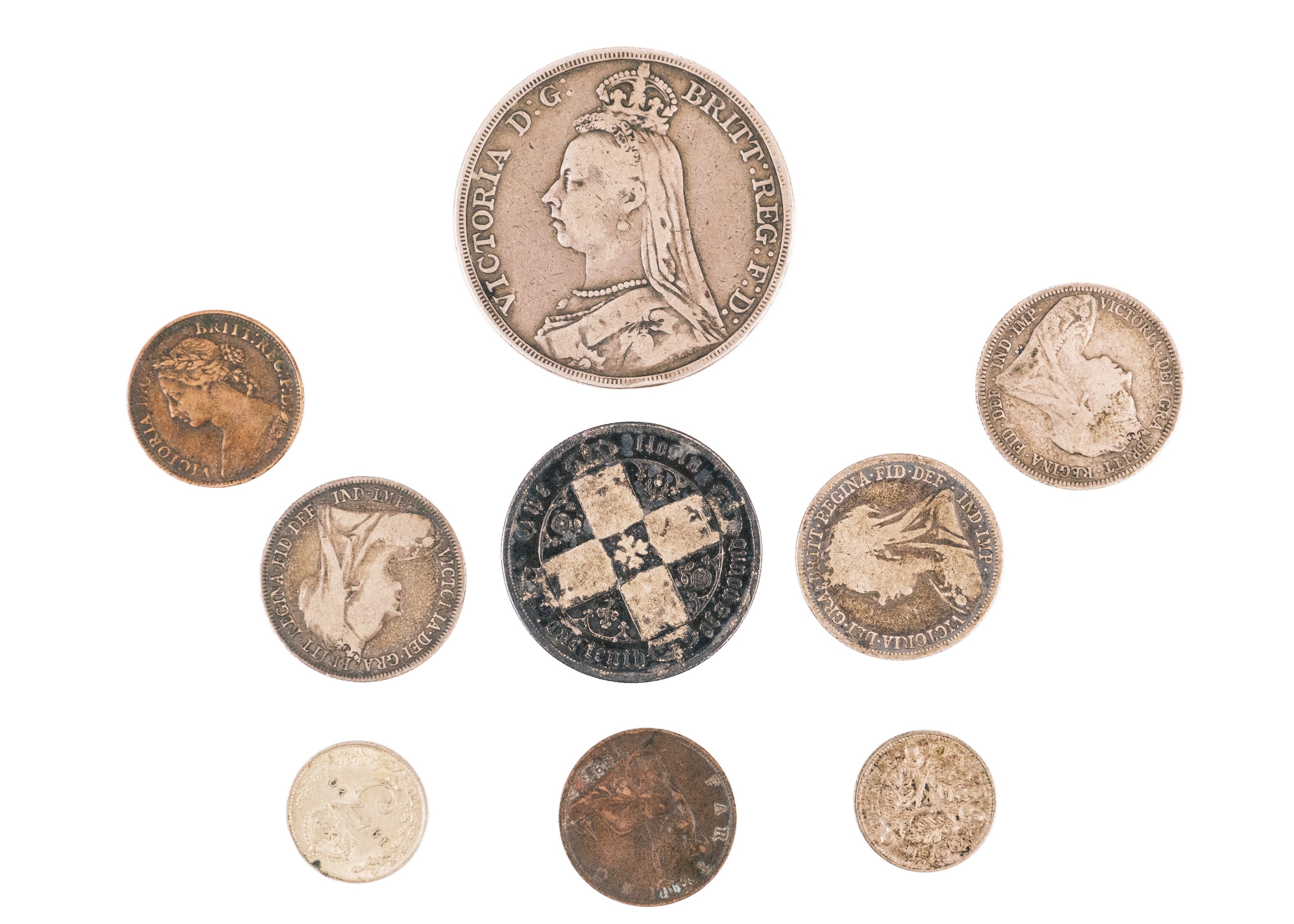 Lot 31 - A collection of Victoria and George V coins.