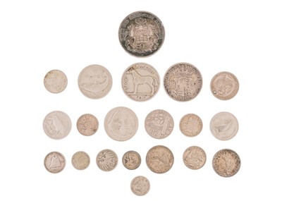 Lot 65 - A selection of foreign and commonwealth silver and half silver coinage.