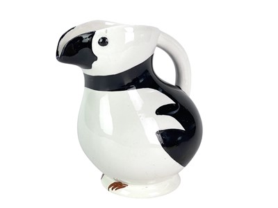 Lot 250 - A Norwegian Egersund puffin or razorbill jug.