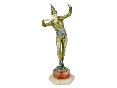 Lot 252 - An Art Deco style spelter figure of a male dancer.