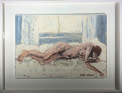 Lot 76 - Minou STEINER (1940-2008) Reclining Nude Oil...