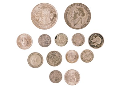 Lot 46 - A collection of GB pre-decimal silver and .500 silver coinage.